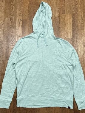 Faherty Sunwashed Slub Hoodie Seafoam Green Lightweight Hoodie Mens XL